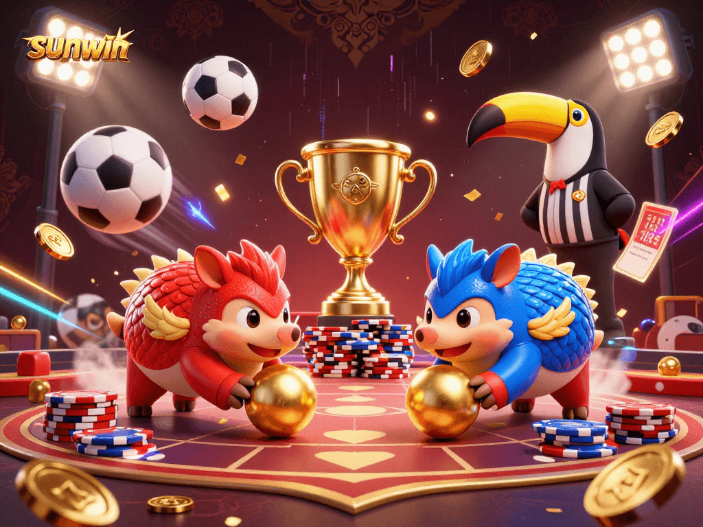 Experience thrilling bets with sunwin, as pangolins roll through poker chips in a vibrant casino scene.