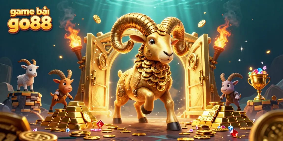 Experience the thrill of game bài go88 with a lavish casino scene full of treasures and excitement.