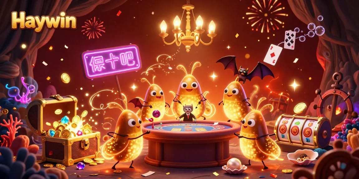 Participate in the lively Haywin casino experience with glowing elements and exciting treasures.