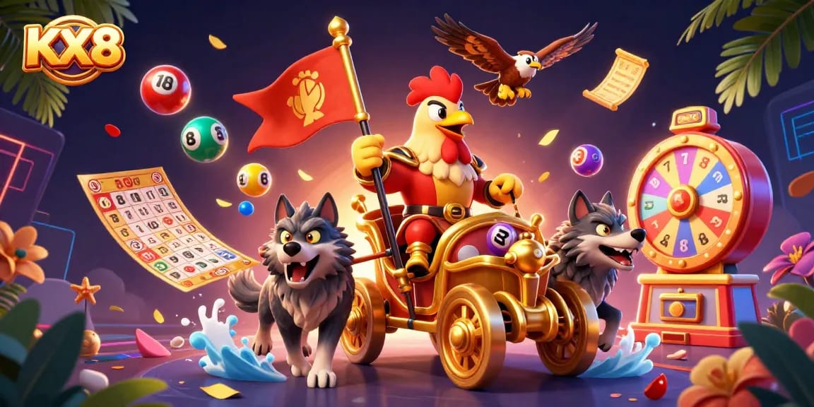 KX8 gives you thrilling wins as a rooster warlord leads an exciting casino adventure with vibrant games.