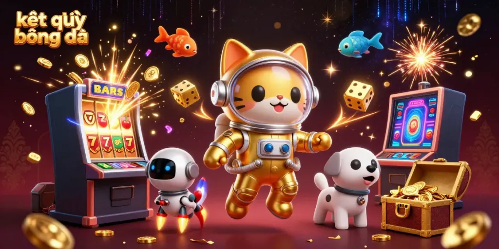 Play exciting kết quả bóng đá results with vibrant 3D casino elements and dynamic characters.