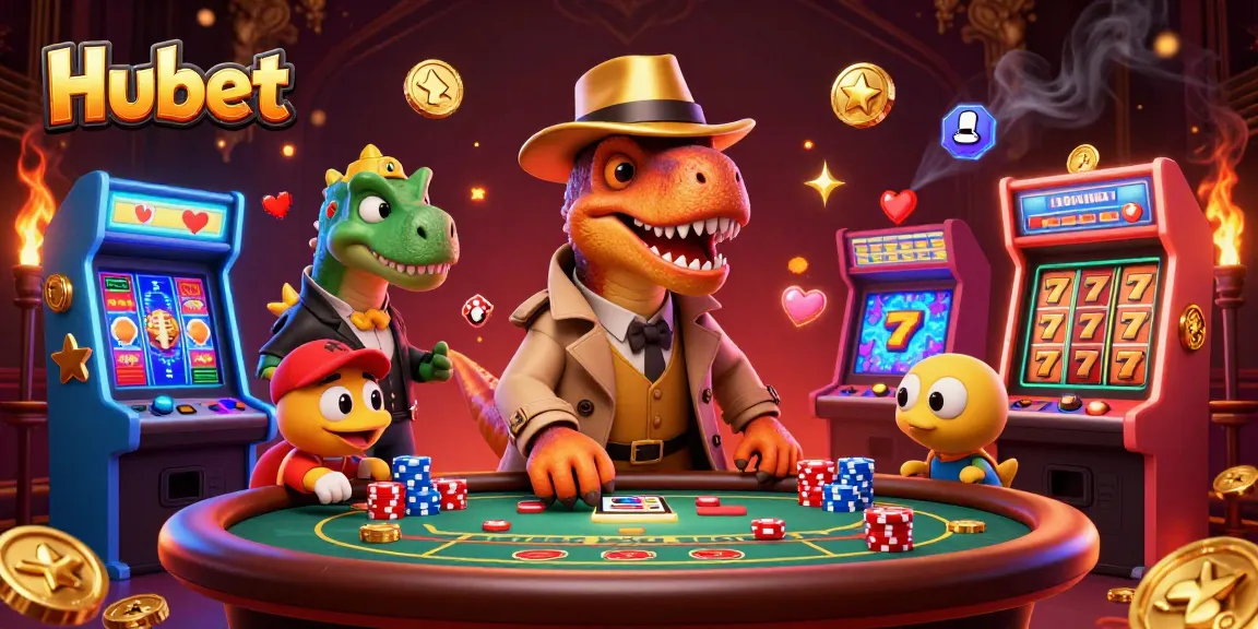 Hubet players engaging with exciting slot machine jackpots and thrilling table games in a vibrant casino atmosphere.