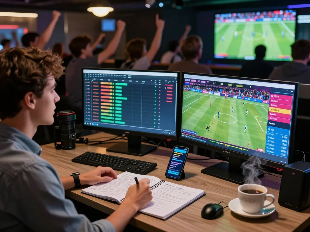 Soi kèo nhà cái analysis with live sports statistics and betting trends in a vibrant environment.