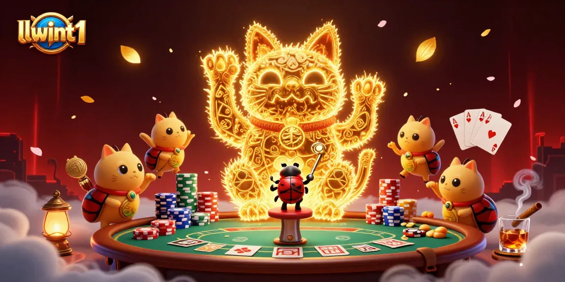 Experience thrilling gaming at llwint1 with a vibrant 3D cartoon representation of casino symbols.
