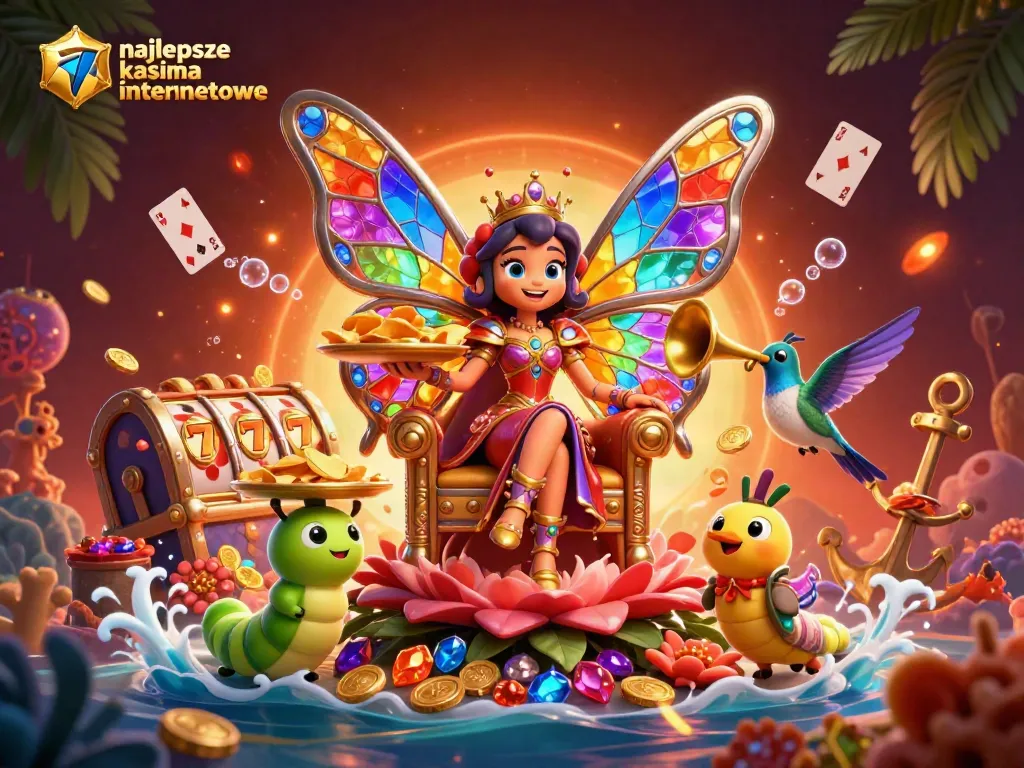 Experience the vibrant allure of najlepsze kasyna internetowe with a magical butterfly queen and dynamic gaming elements.