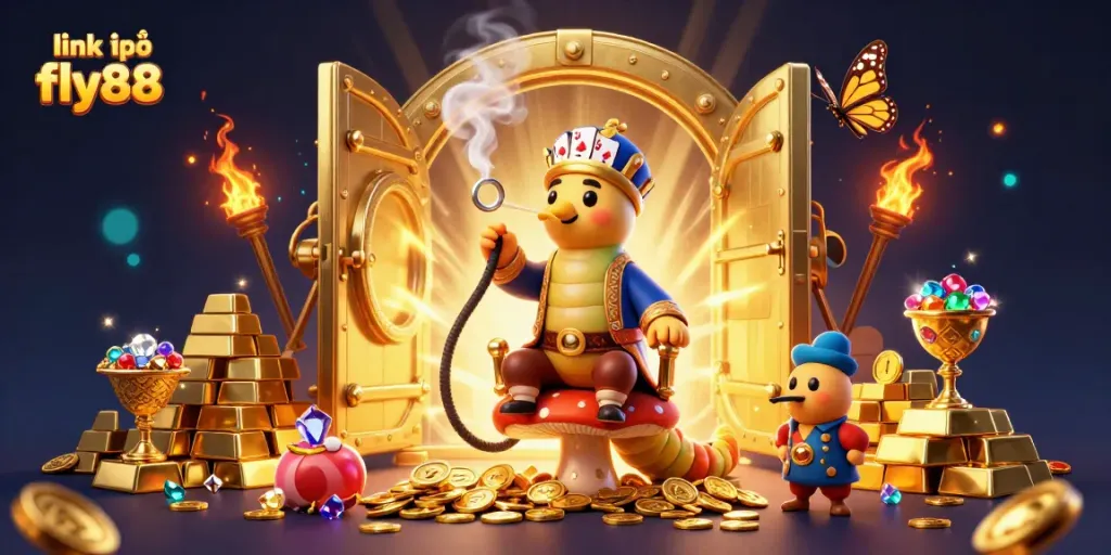 Join the action at link vào fly88 with vibrant casino-themed 3D illustration showcasing dynamic gaming excitement.