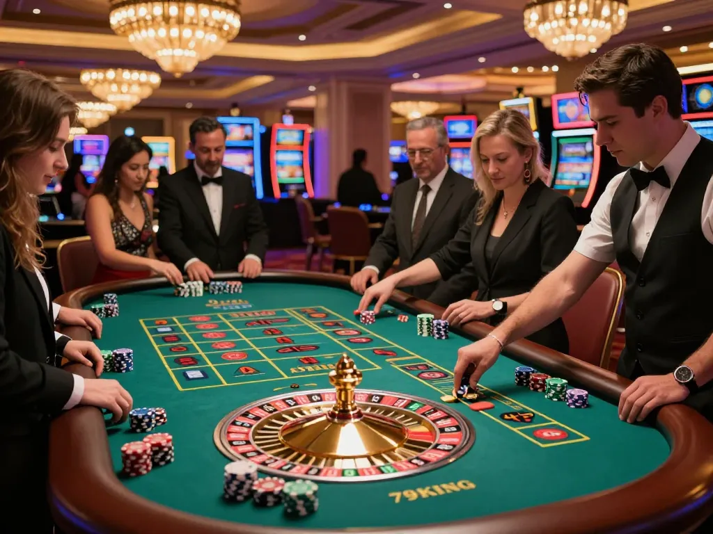 Exciting gameplay at a roulette table showcasing the thrill of 79KING casino gaming.