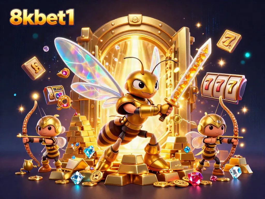 Engage in thrilling action at 8xbet1 with samurai hornet and bee archers in a vibrant casino atmosphere.
