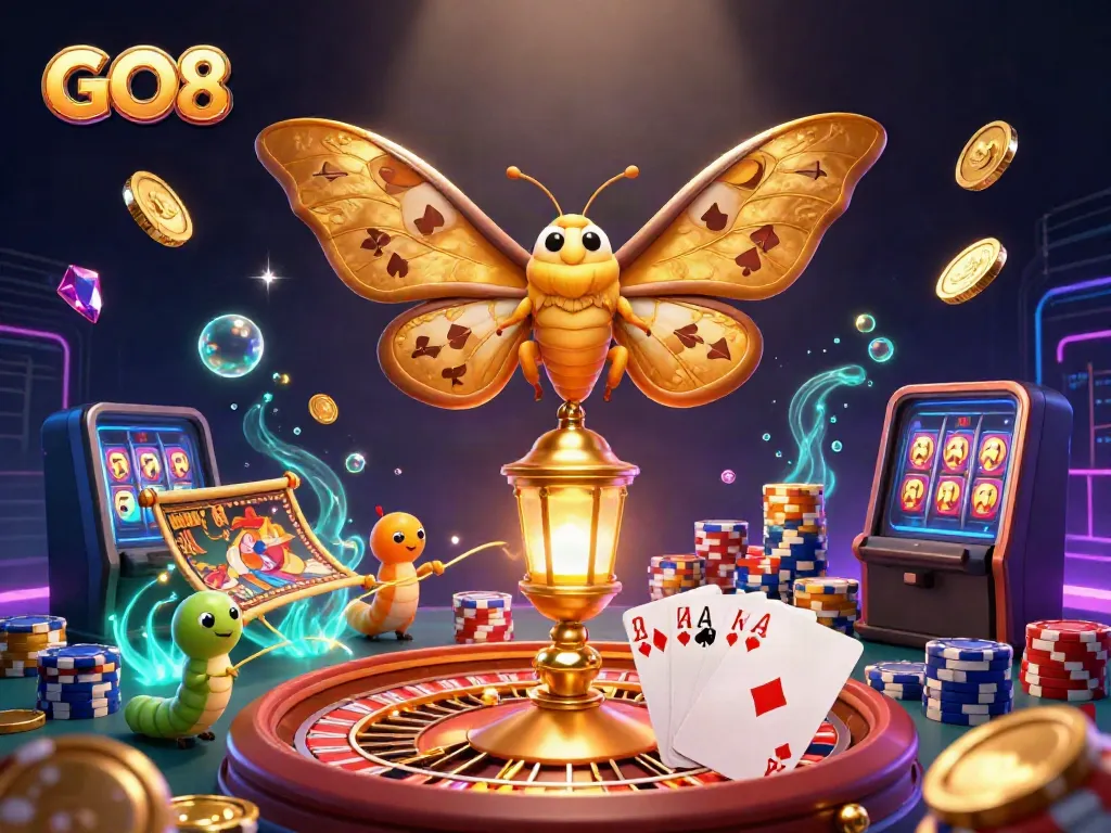 Experience the thrill of GO8's vibrant casino atmosphere with captivating games and elements.