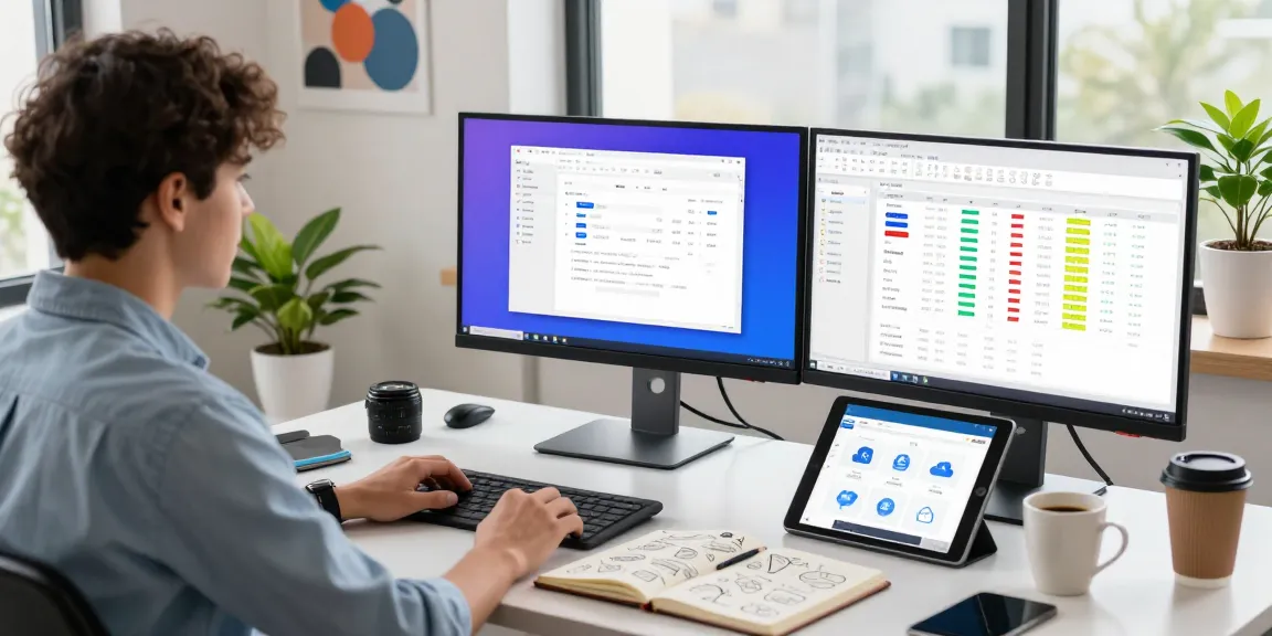 WPS Download showcased on dual monitors in a stylish digital workspace.