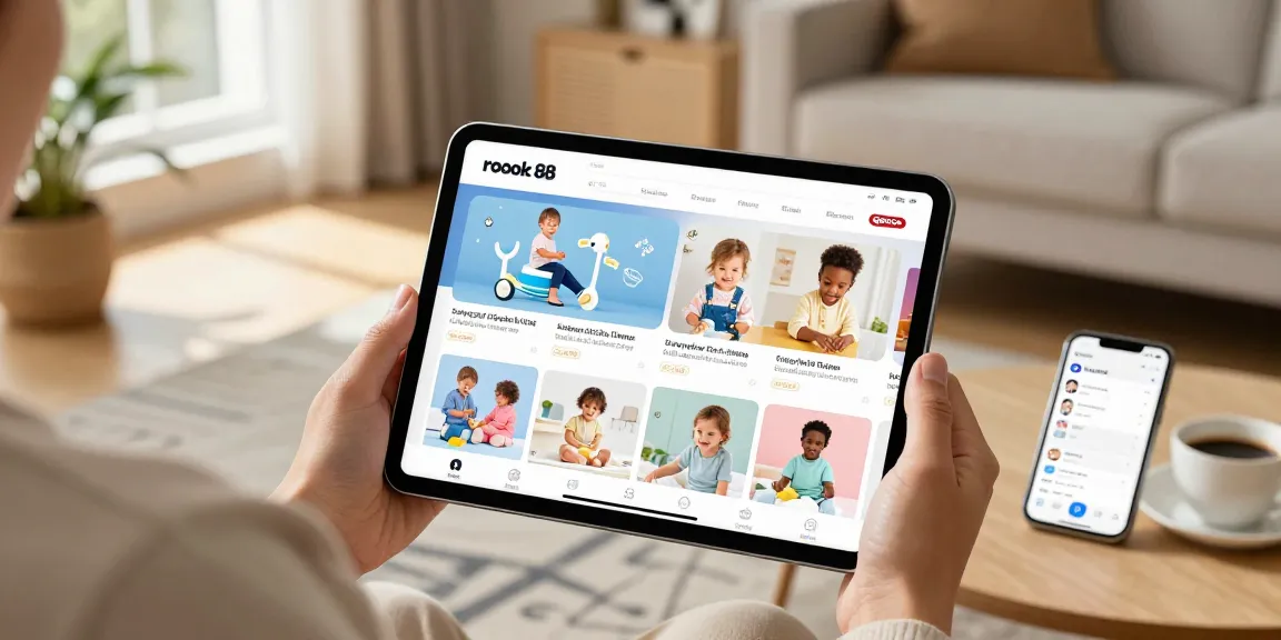 Explore rokok 88's user-friendly e-commerce platform featuring popular child care brands in a cozy setting.