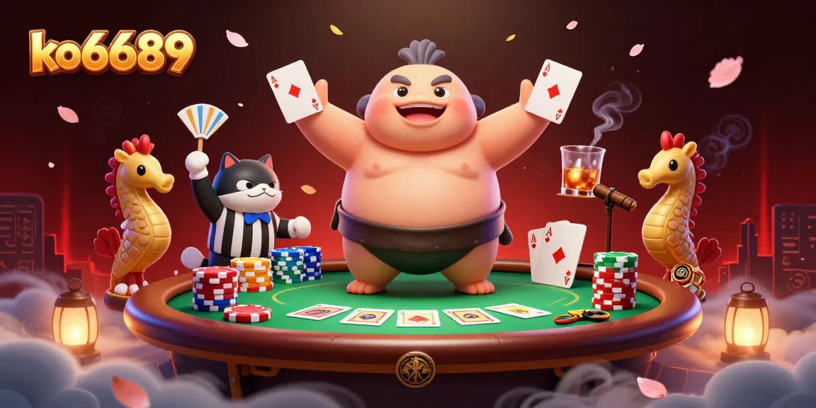 Engage with ko6689's vibrant casino action featuring a blowfish in a gambling showdown.