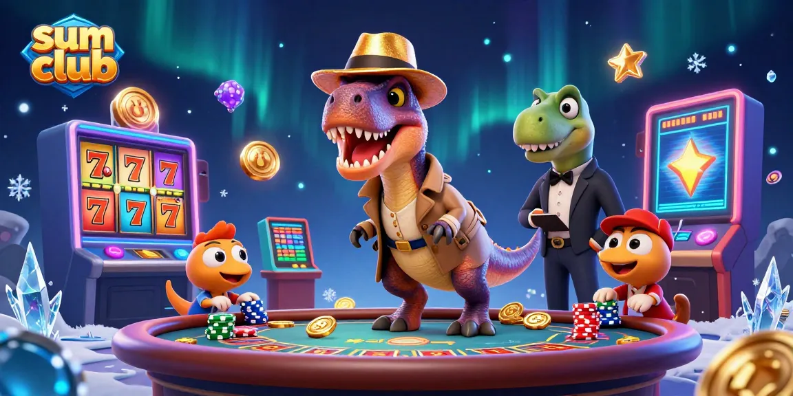 Engage with the sum club as a velociraptor card counter and friends play games at the blackjack table.