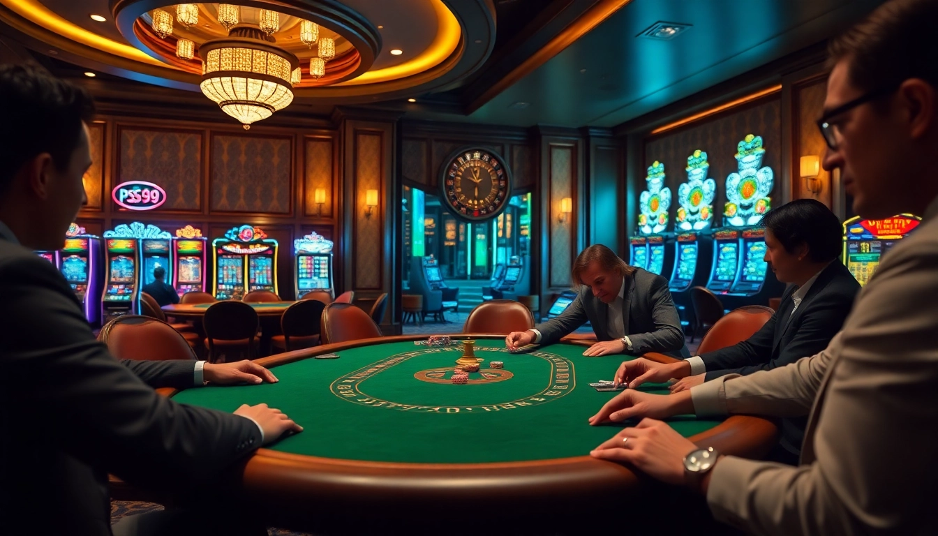 Engaged players experiencing the thrill of poker at PS 99 casino.