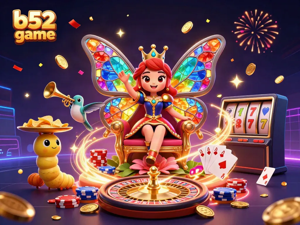 Experience thrilling moments with the b52 game in a vibrant casino scene featuring enchanting characters.