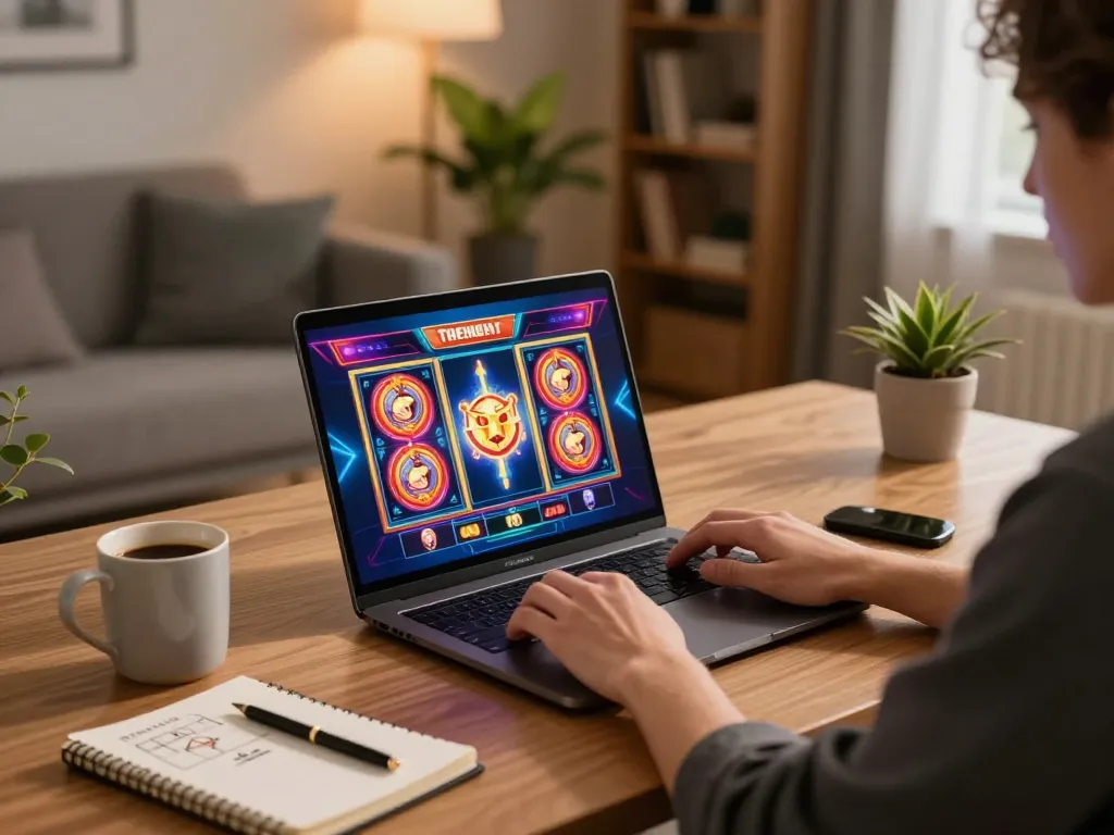 Engaging in 92slot online gaming with vibrant graphics and strategies at home.
