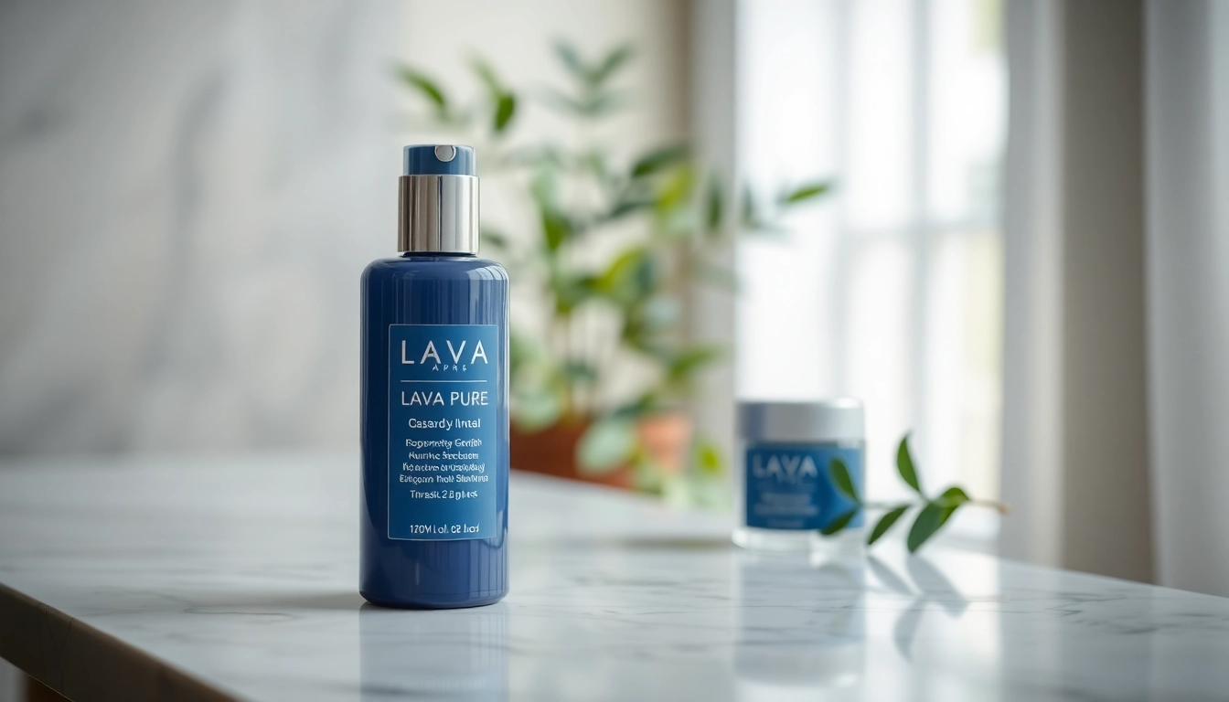 LAVA PURE produkt pielęgnacyjny na eleganckim tle, podkreślający naturalne składniki.