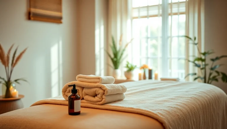 아로마테라피 오일과 아늑한 분위기가 있는 편안한 동탄출장마사지 세팅