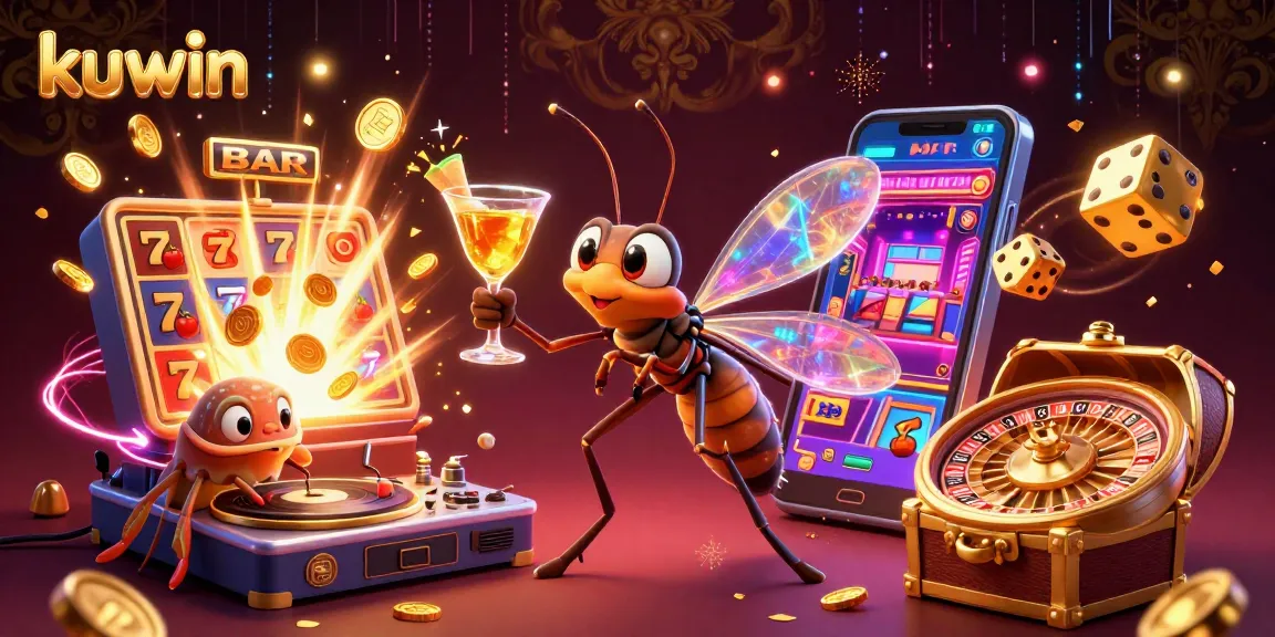 Kuwin offers thrilling casino experiences featuring a vibrant jacketpot scene with a unique mosquito mascot.