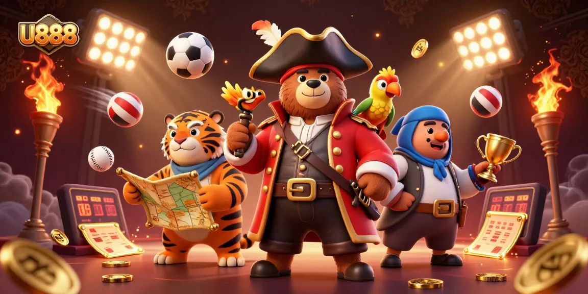 Engage with U888 for thrilling sports betting opportunities alongside a charismatic pirate crew.