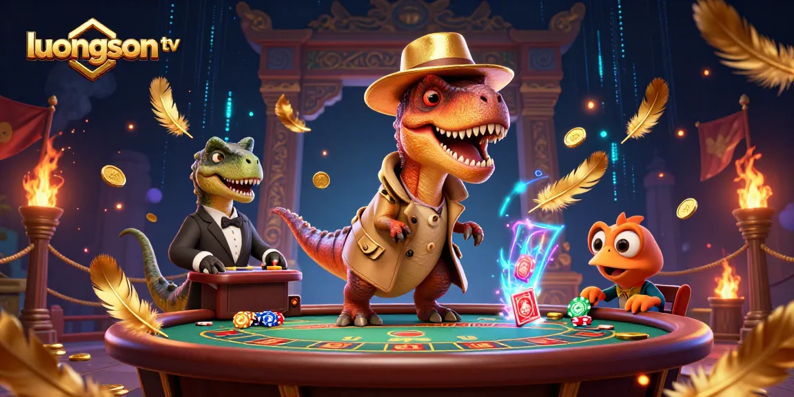 luongson tv offers vibrant online gambling with thrilling blackjack action featuring cartoon dinosaurs.