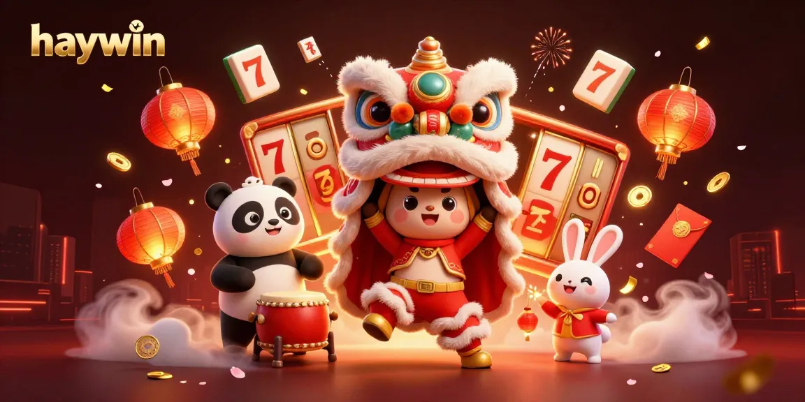 Experience excitement with haywin as characters celebrate wins in a vibrant 3D casino scene.