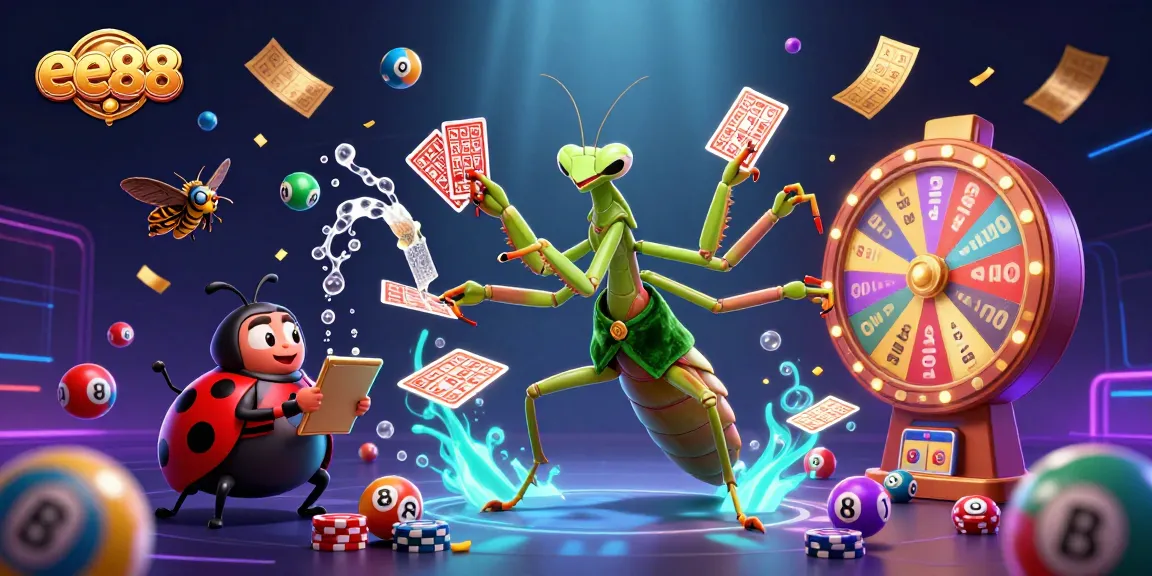 Play exciting games at ee88, featuring vibrant lottery balls, and a lively casino atmosphere.