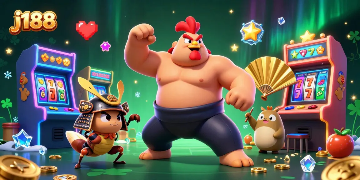 Experience the thrill of j188 in a vibrant casino scene with dynamic characters and game elements.