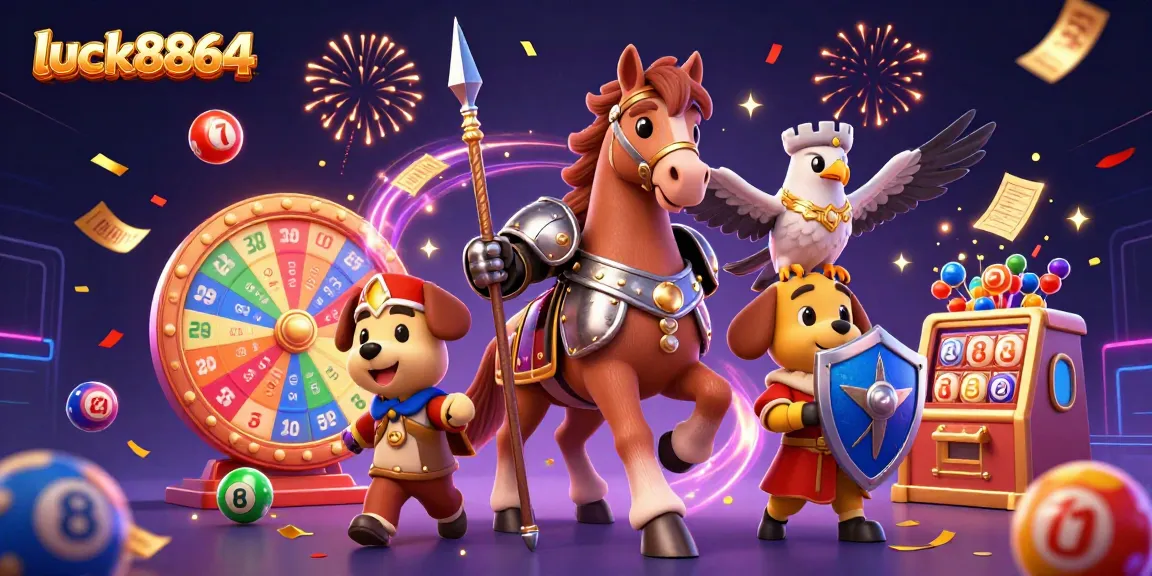 Experience thrilling games at luck8864 with knights, lottery elements, and gold winnings.